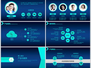 科技藍暗調(diào)網(wǎng)絡開發(fā)公司簡介商務PPT模板