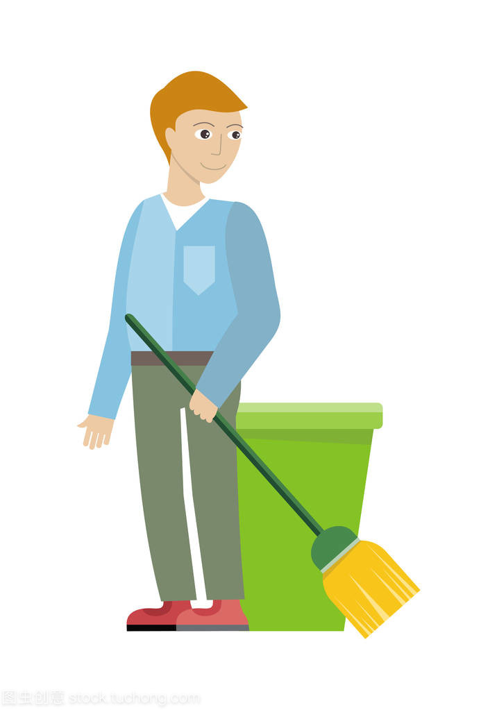 在平面設(shè)計中的清洗服務(wù)概念向量